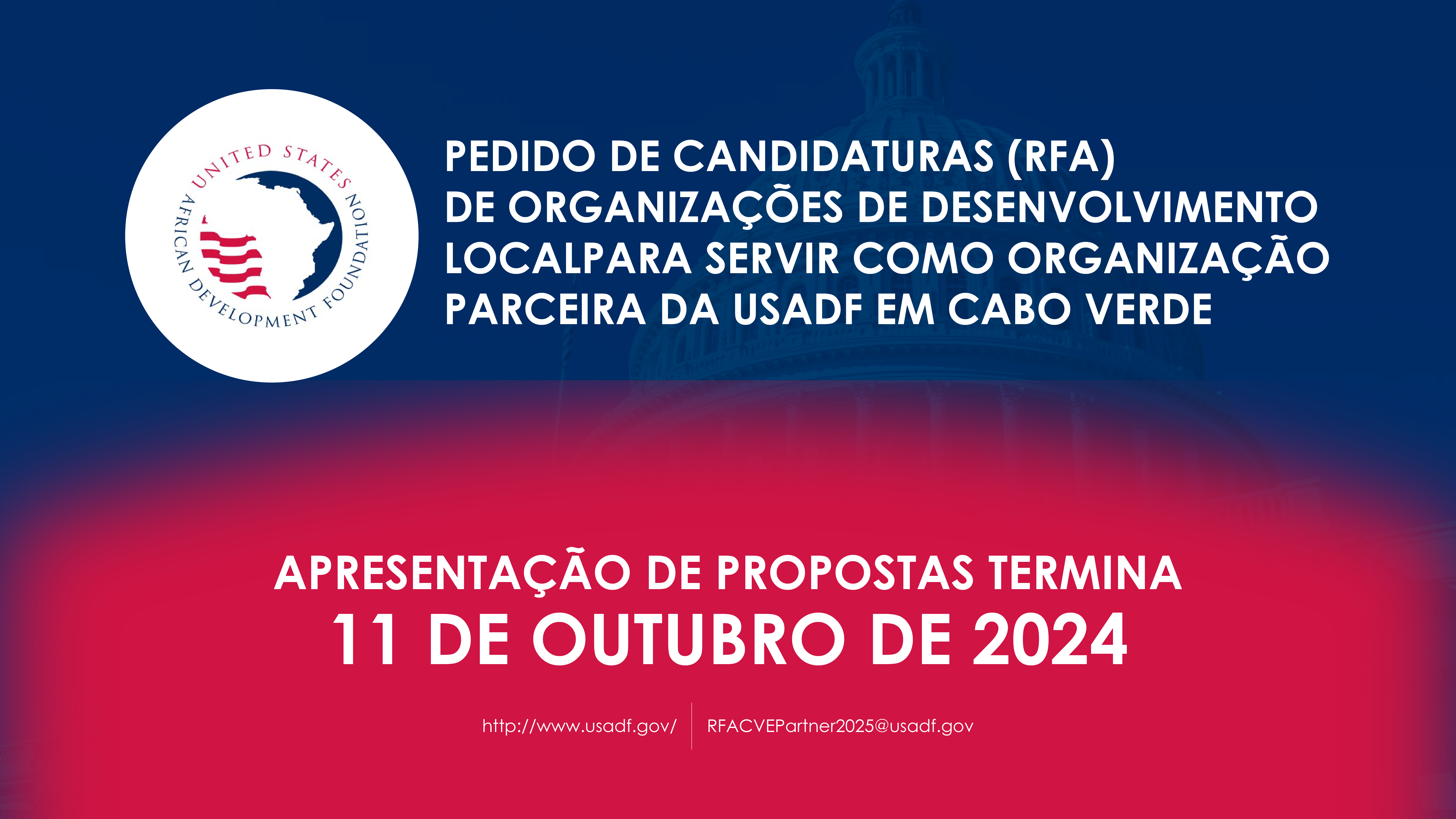 Pedido de candidaturas (RFA) de Organizações de Desenvolvimento Local para servir como  Organização Parceira da USADF em Cabo Verde